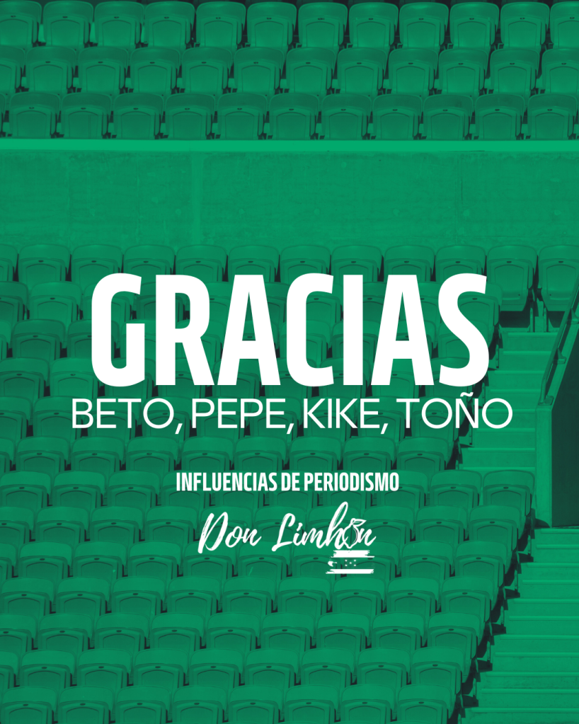 ¡Gracias, Beto! ¡Gracias, Pepe! ¡Gracias, Kike! ¡Gracias, Toño!